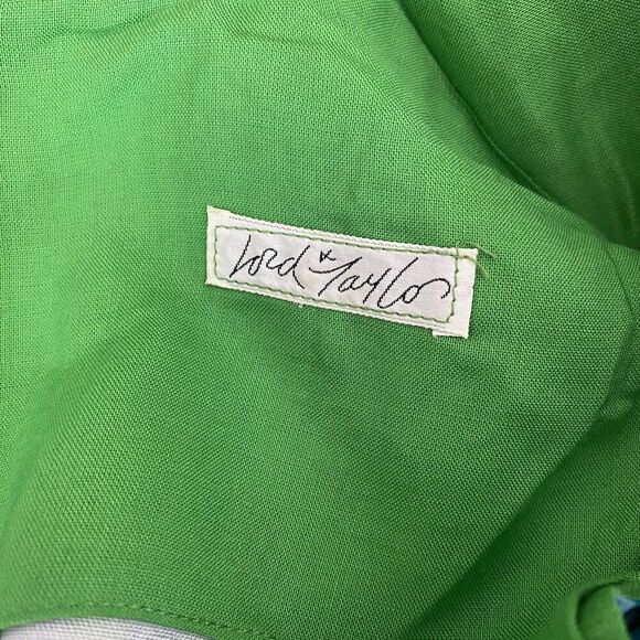 Vtg 1970s Lord & Taylor Dress Women's Small Silk Blue Green Floral Mod - Picture 6 of 6